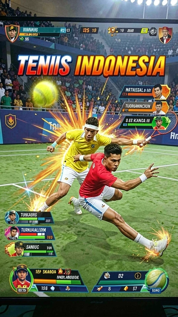 Grafis yang memukau dengan warna-warna cerah.