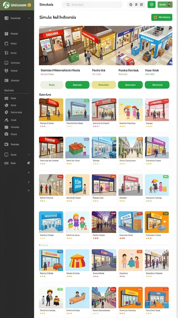 Screenshot ketiga memperlihatkan berbagai pilihan permainan yang tersedia.