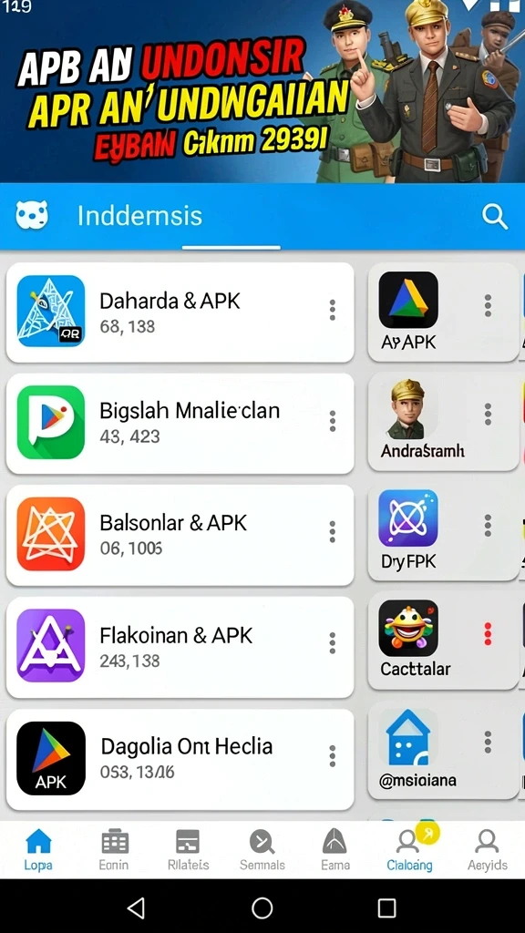 Tampilan menarik dengan banyak pilihan permainan.