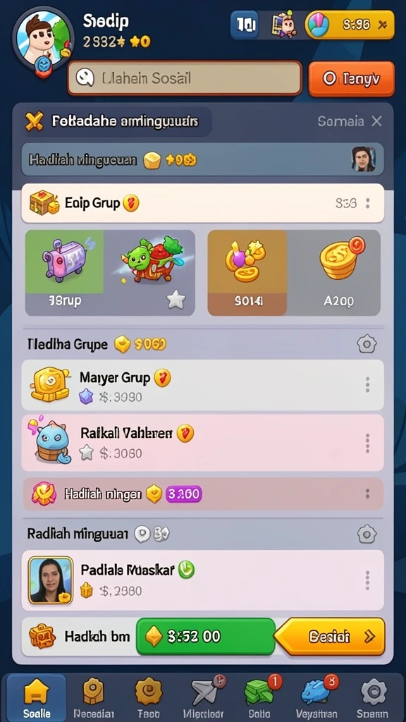 Tampilan permainan yang seru dan penuh warna.